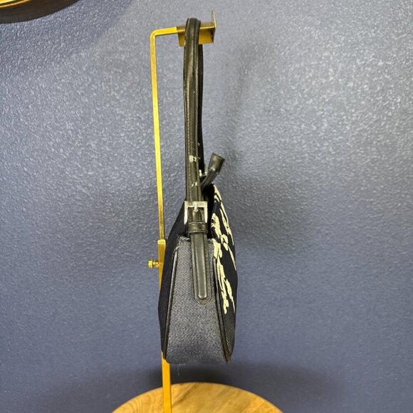 Denim and white floral shoulder bag - Picture 3 of 7